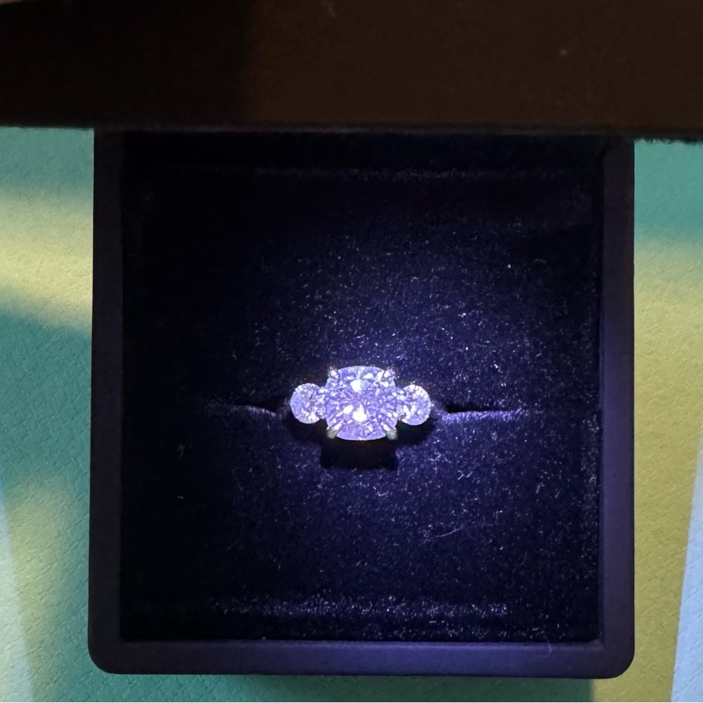 Diamond and Moissanite Engagement Ring size 6